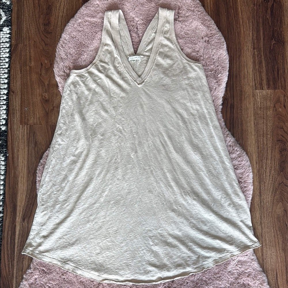 Z Supply Cream V-Neck Sleeveless Sundress